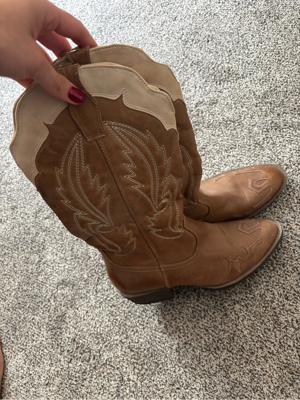 Cisco Two-Tone Brown Tan Western Lace-Up Boots
